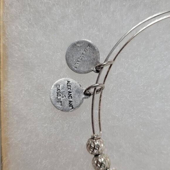 Alex and Ani Silver Tone Mini Silver Tone Fireball Beads Charm Bracelet - Picture 3 of 3